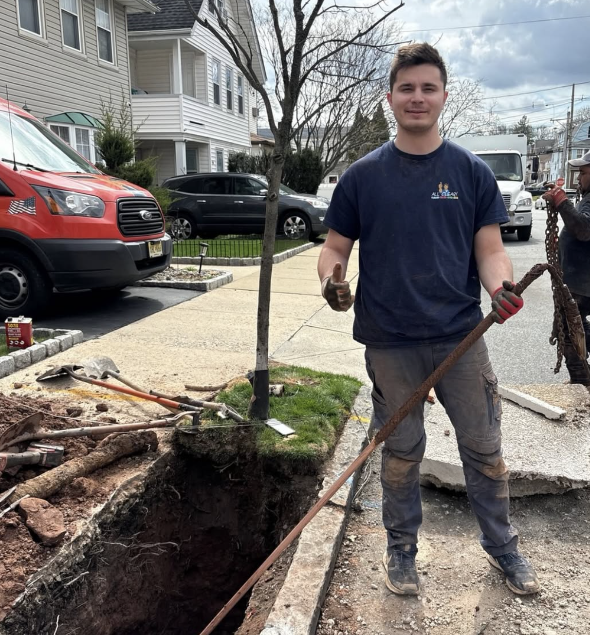 Plombier d'Urgence Plombier sur une excavation de drain à Brossard